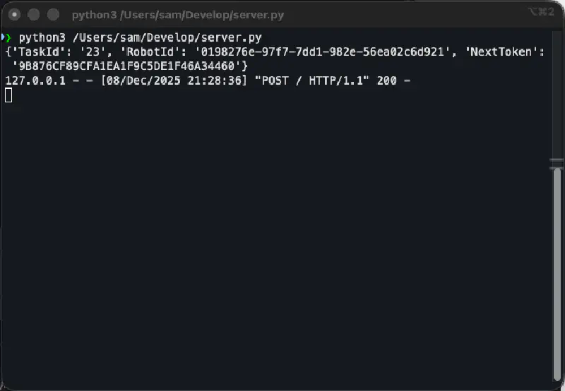 Screenshot of the terminal