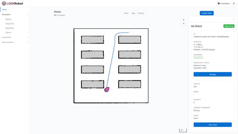 Screenshot of the map page