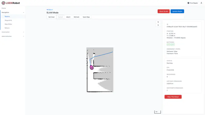 Screenshot of the map