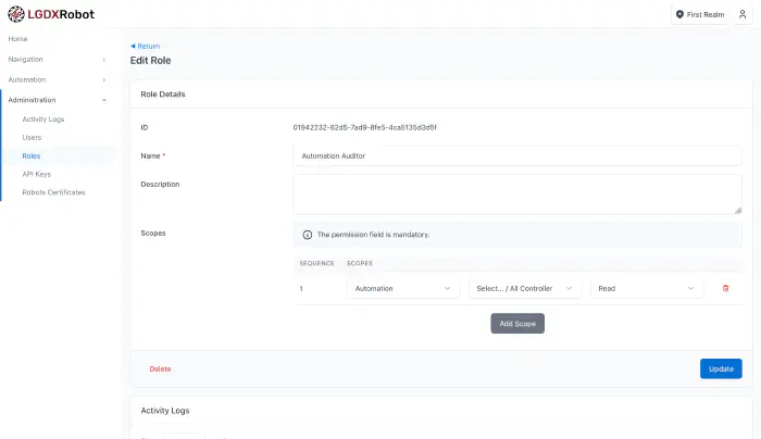 使用者權限編輯