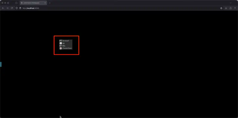 Screenshot of the menu